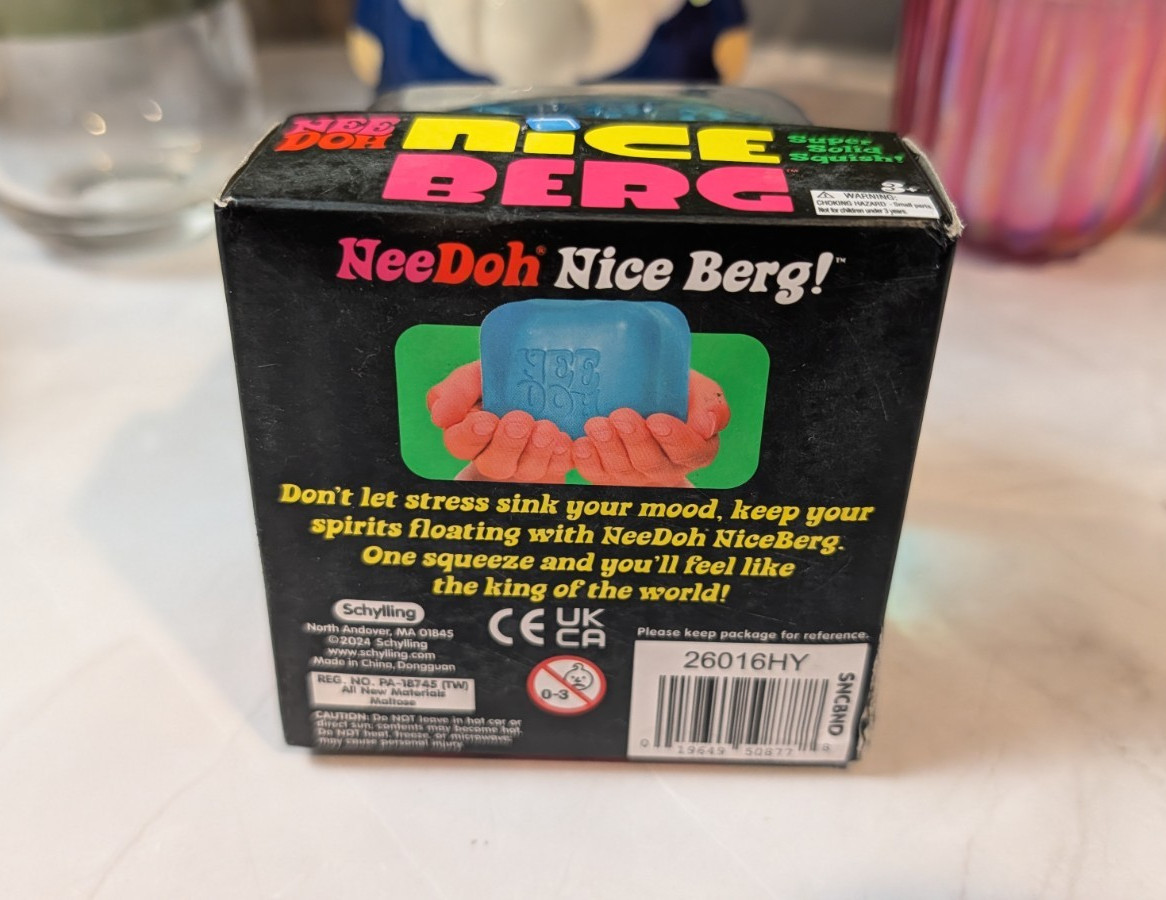 NeeDoh Nice Berg Blue XL Giant Nee Doh Niceberg Solid Squish Cube Ice Block