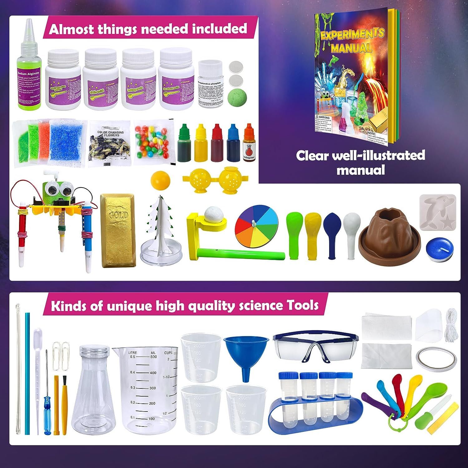 150 Experiments Science Kit for Kids – STEM Educational Toy – Chemistry Physics