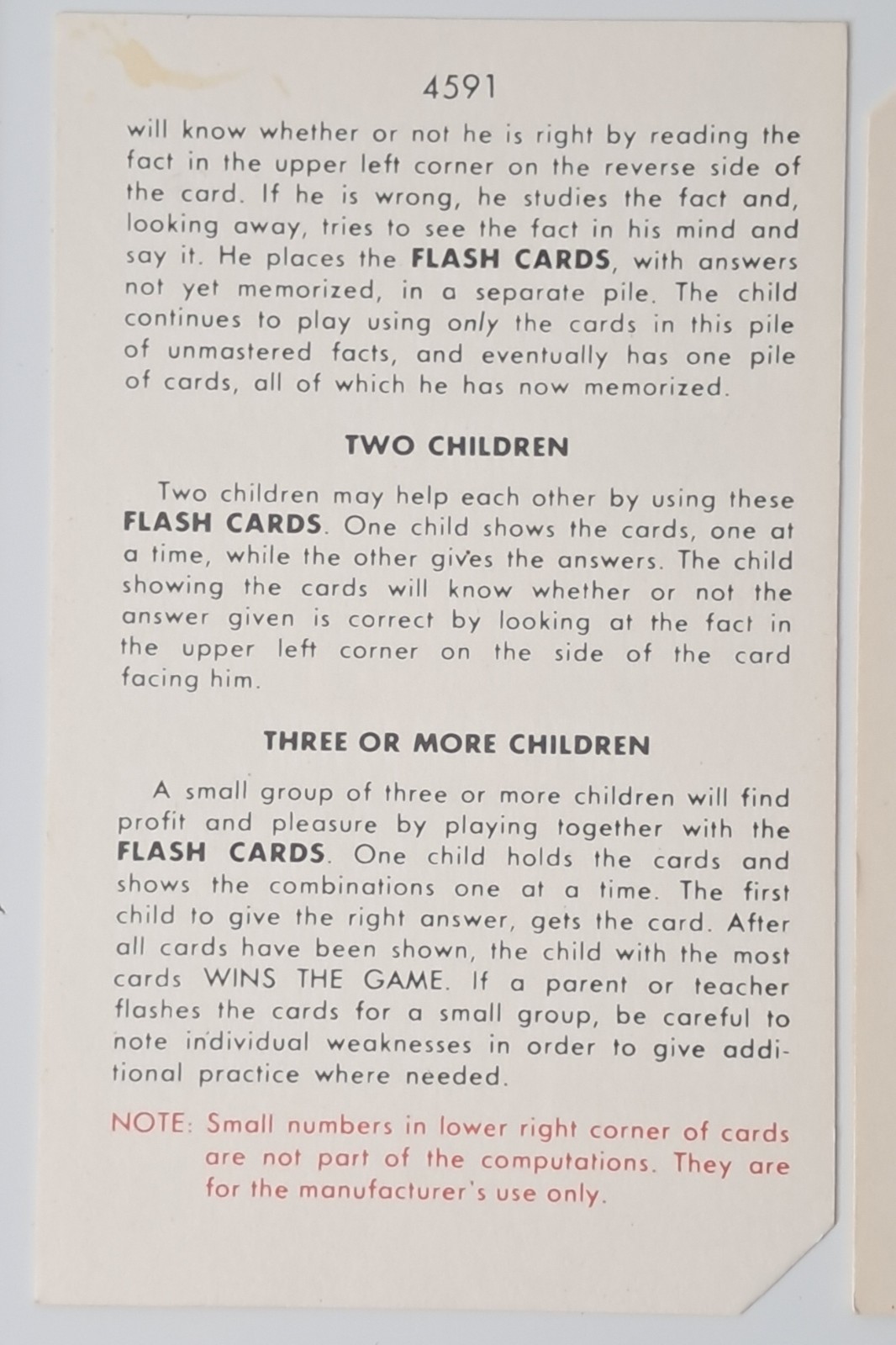 Vintage Milton Bradley New Math Flash Cards Addition Grades 3-6 USA 1965