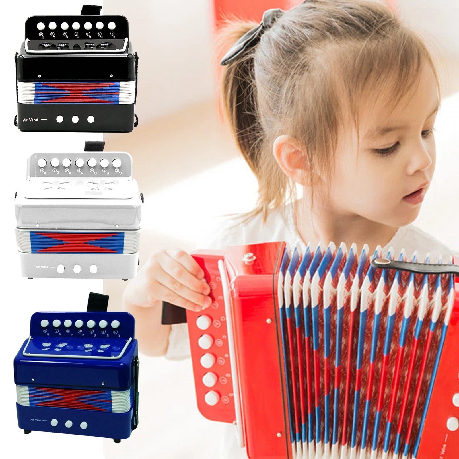 kids Accordion 10 Buttons Keys Toy Accordion MIni Accordian Musical Instrumen