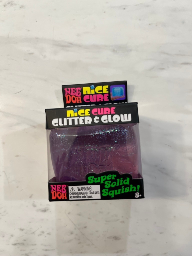 NeeDoh Nice Cube Glitter & Glow PURPLE, Authentic USA Seller, Ships Fast!