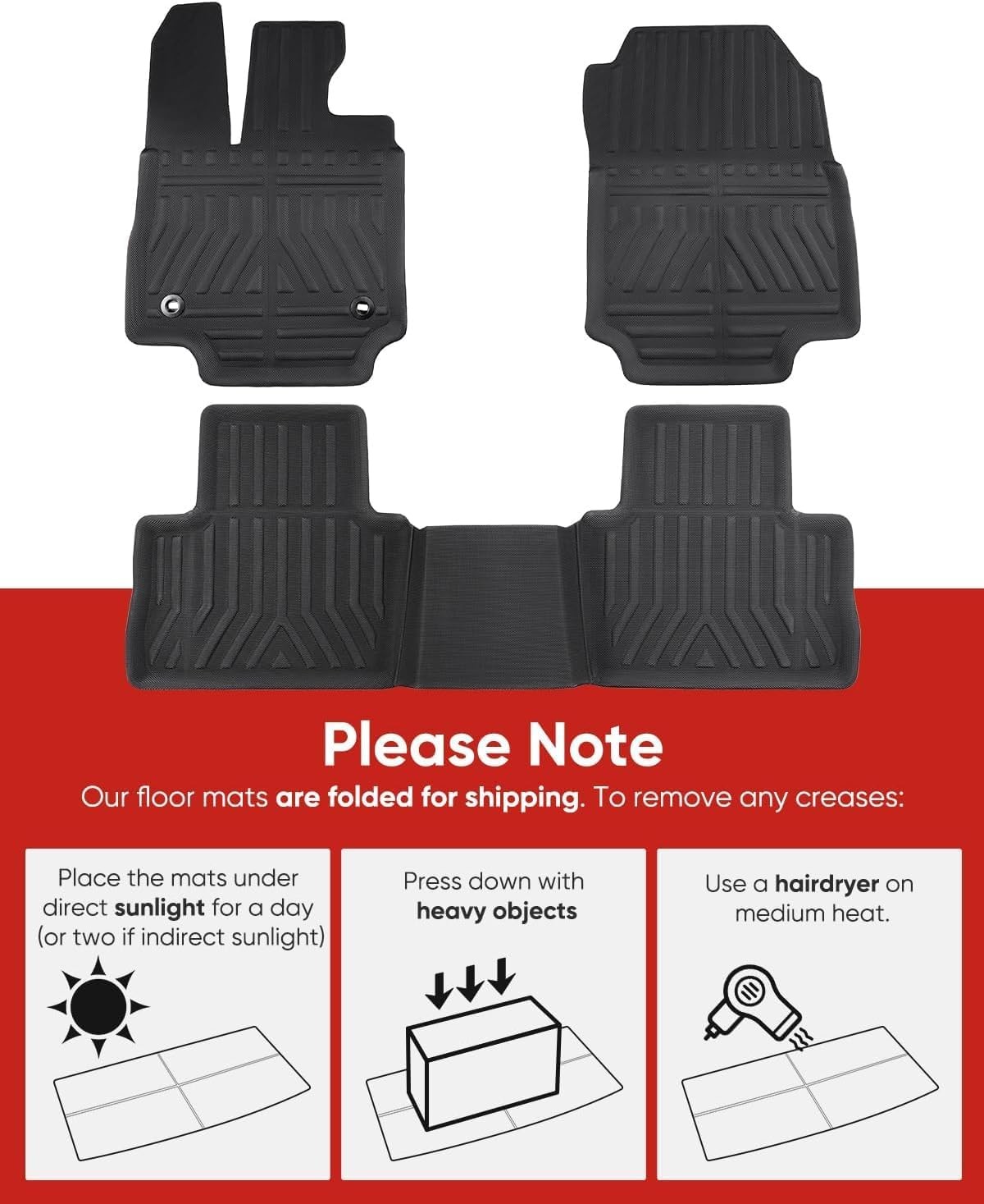 Car Floor Mats for Toyota RAV4: 2025 2024 2023 2022 2021 2020 2019, All Weather