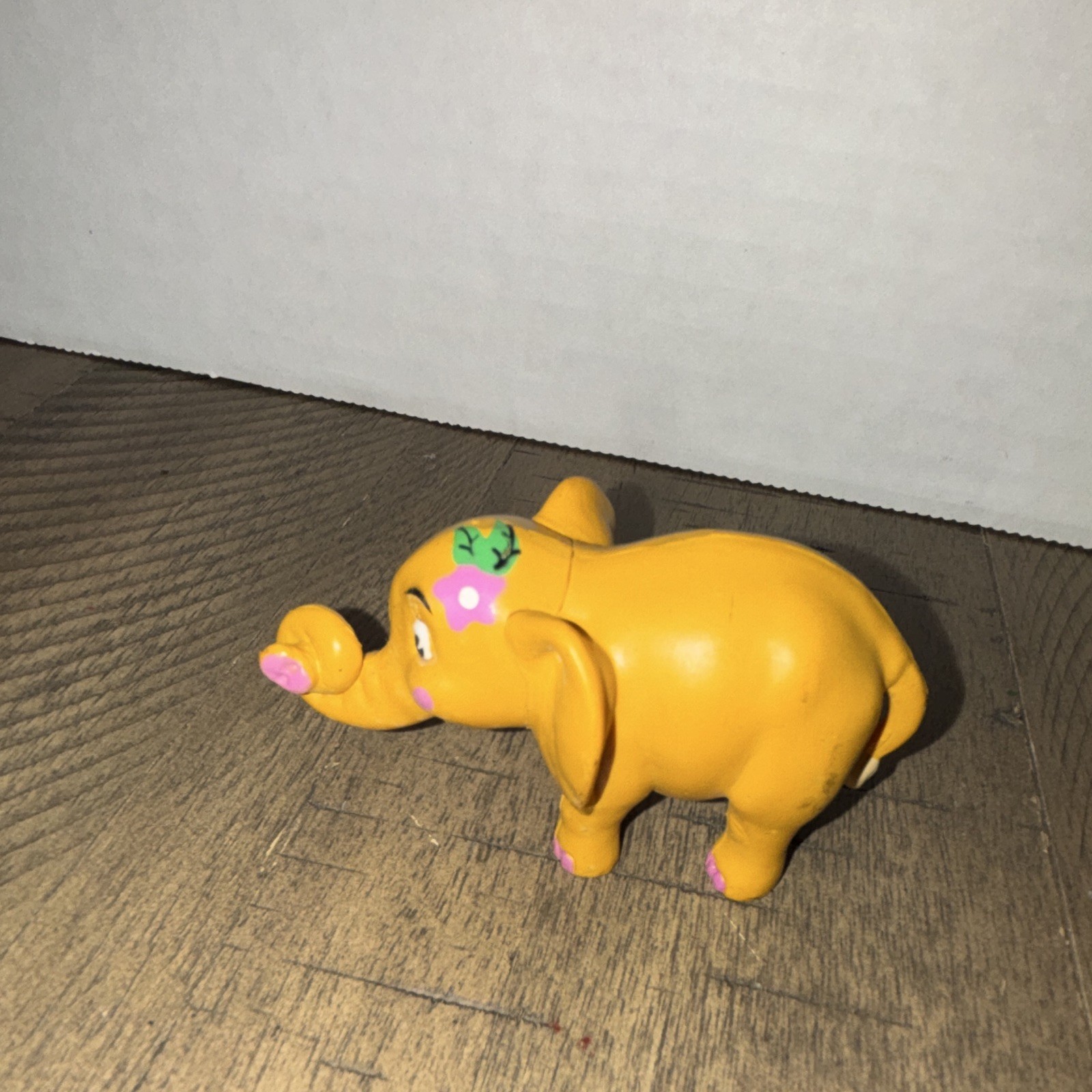 Yellow Elephant Educational Toy Figure w/ Pink Feet, Ages 1-4 Years