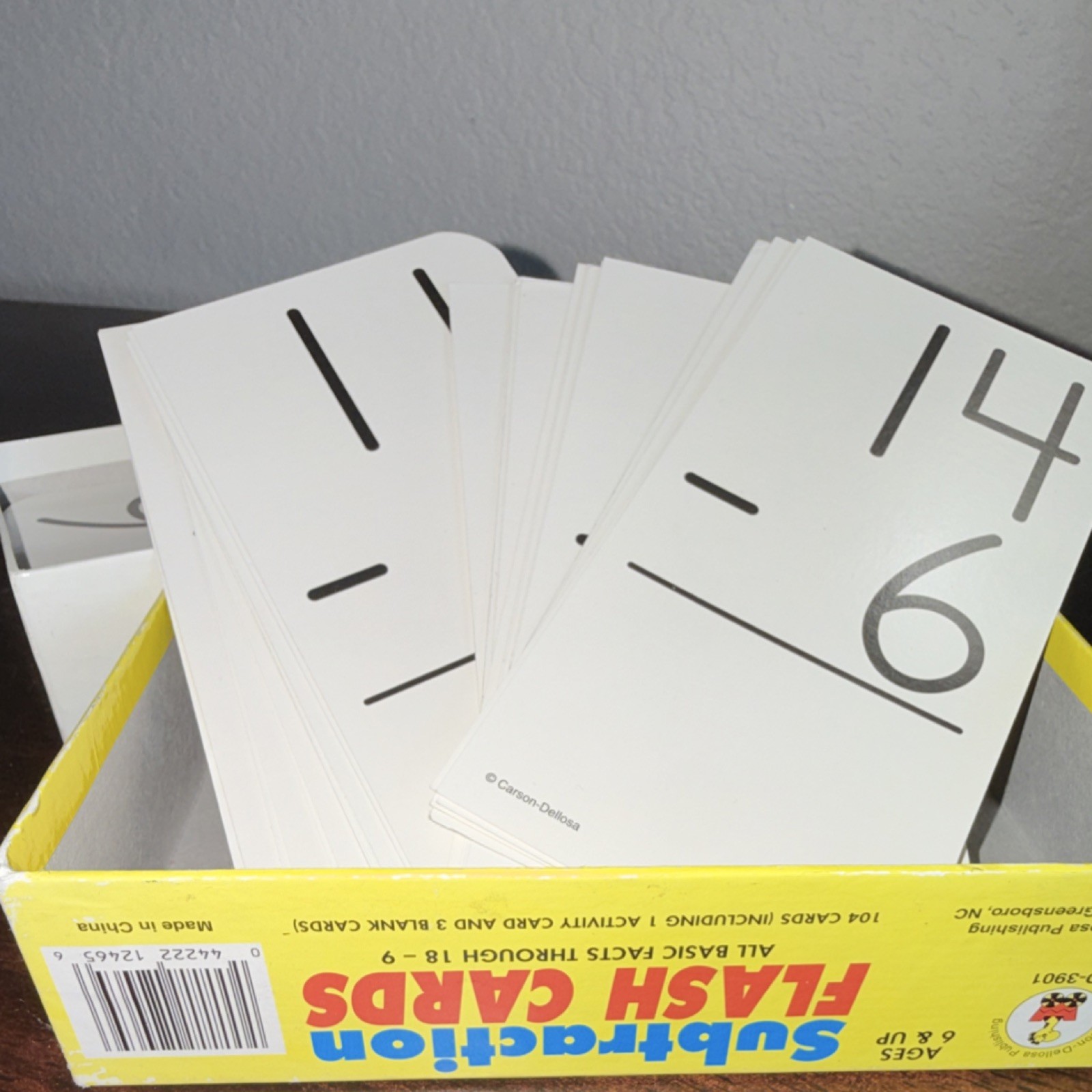 Carson Dellosa Publishing Subtraction Flash Cards Ages 6 & Up CD-3901