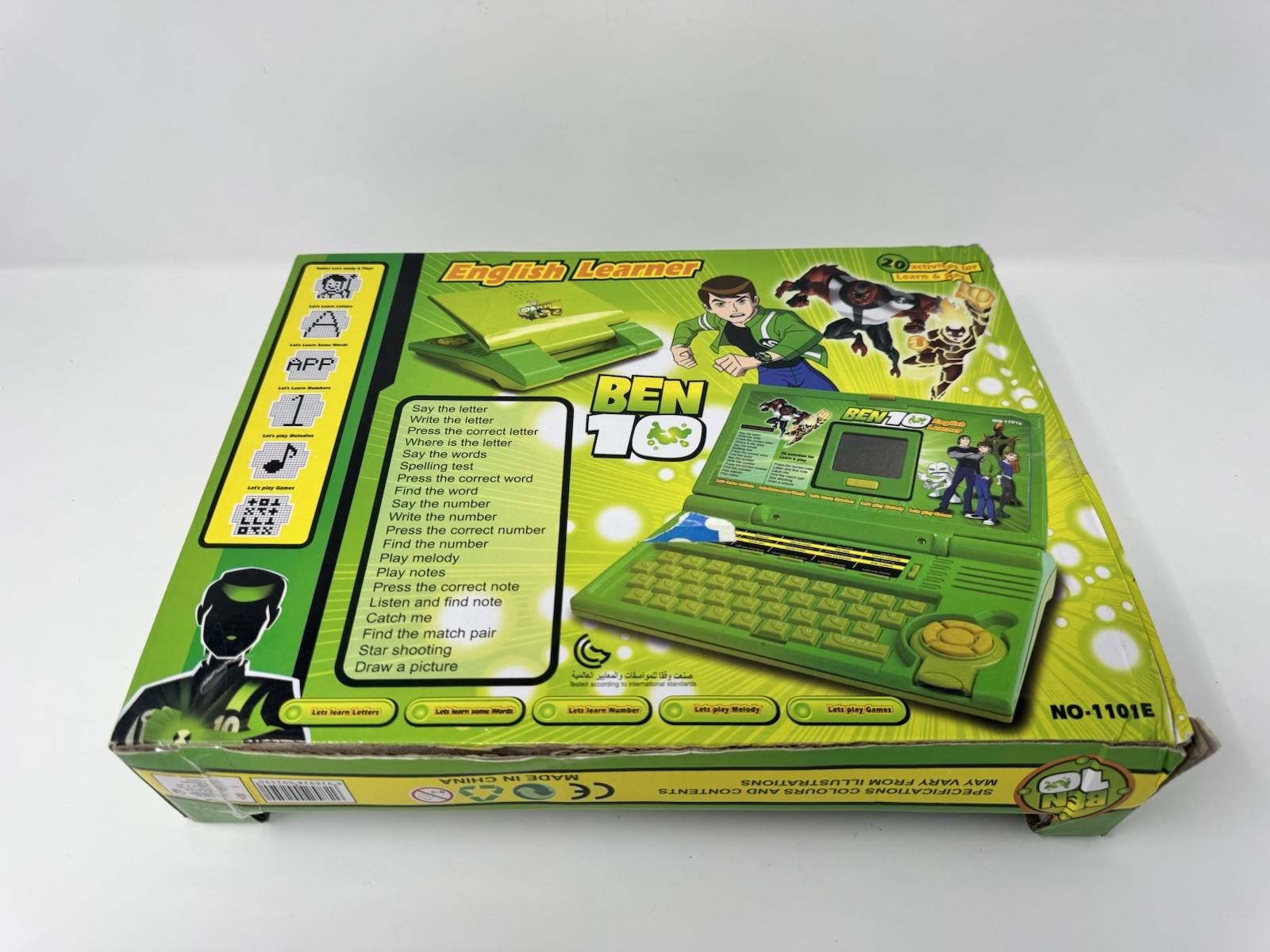 Ben 10 English Learner Toy Laptop NO-1101E Electronic Learning Computer New