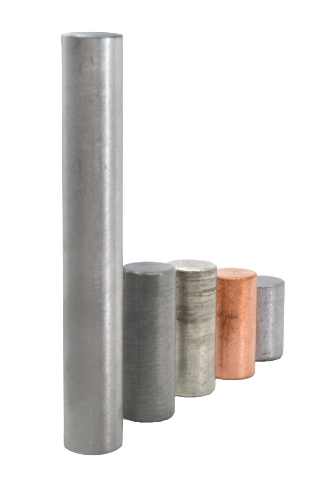 5pc Equal Mass Cylinders Set – Zinc, Copper, Aluminum, Tin & Lead – Eisco Labs