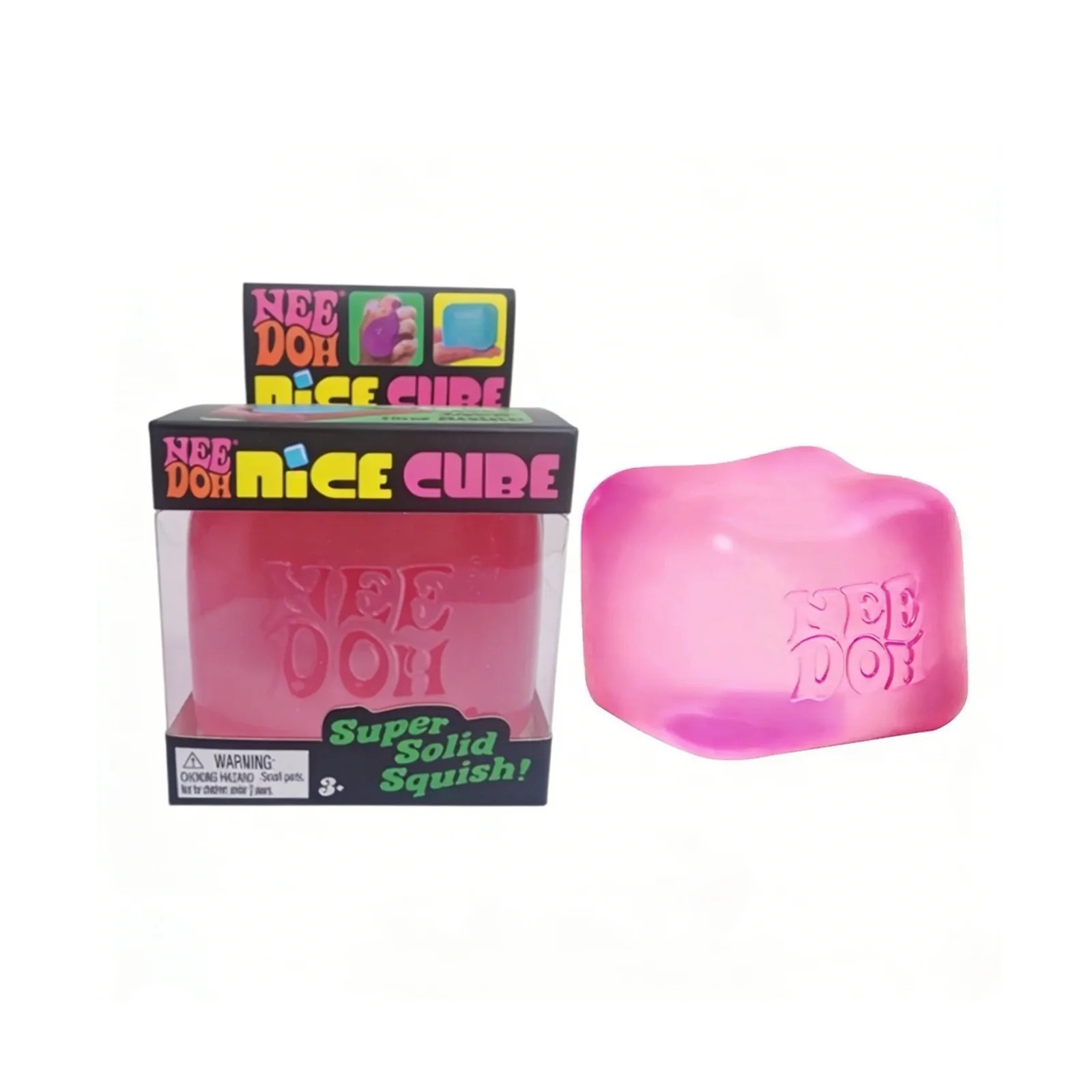 NeeDoh Nice Cube, Satisfying Square Shaped Sensory Toy Schylling 3Y+ (3 pack)