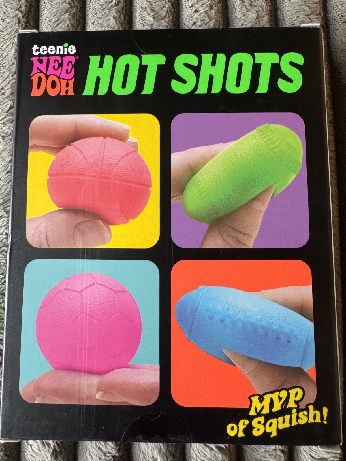Brand New Teenie NeeDoh Hot Shots Assorted Ball Squish Toys 4 Pieces, Ships FAST