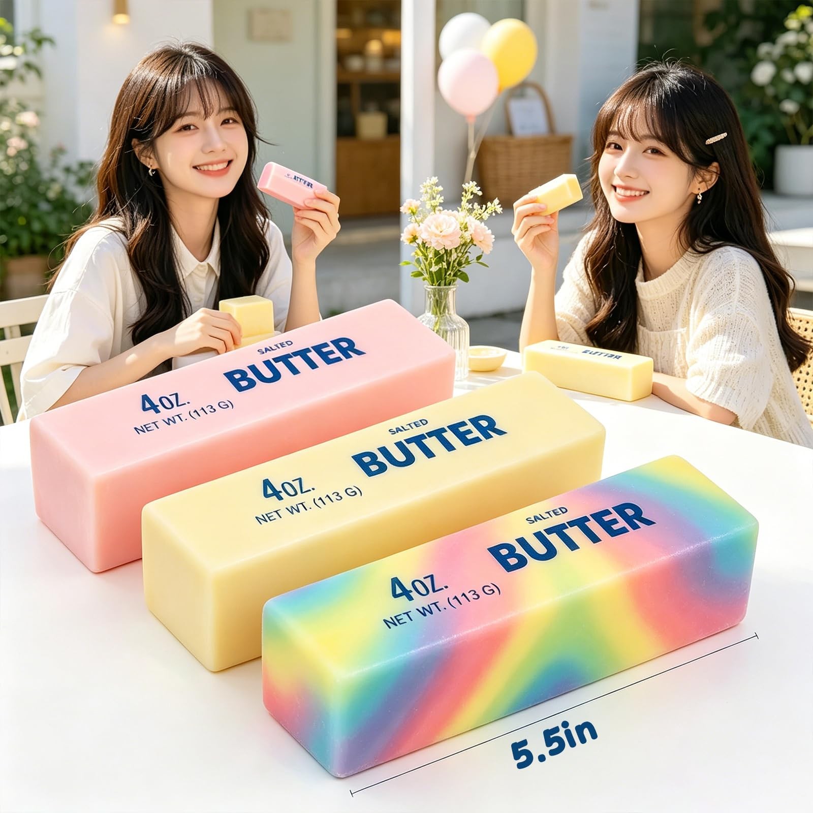Butter Stick Fidget Toy, Slow Rebound Cute Squeeze Stress Iridescence