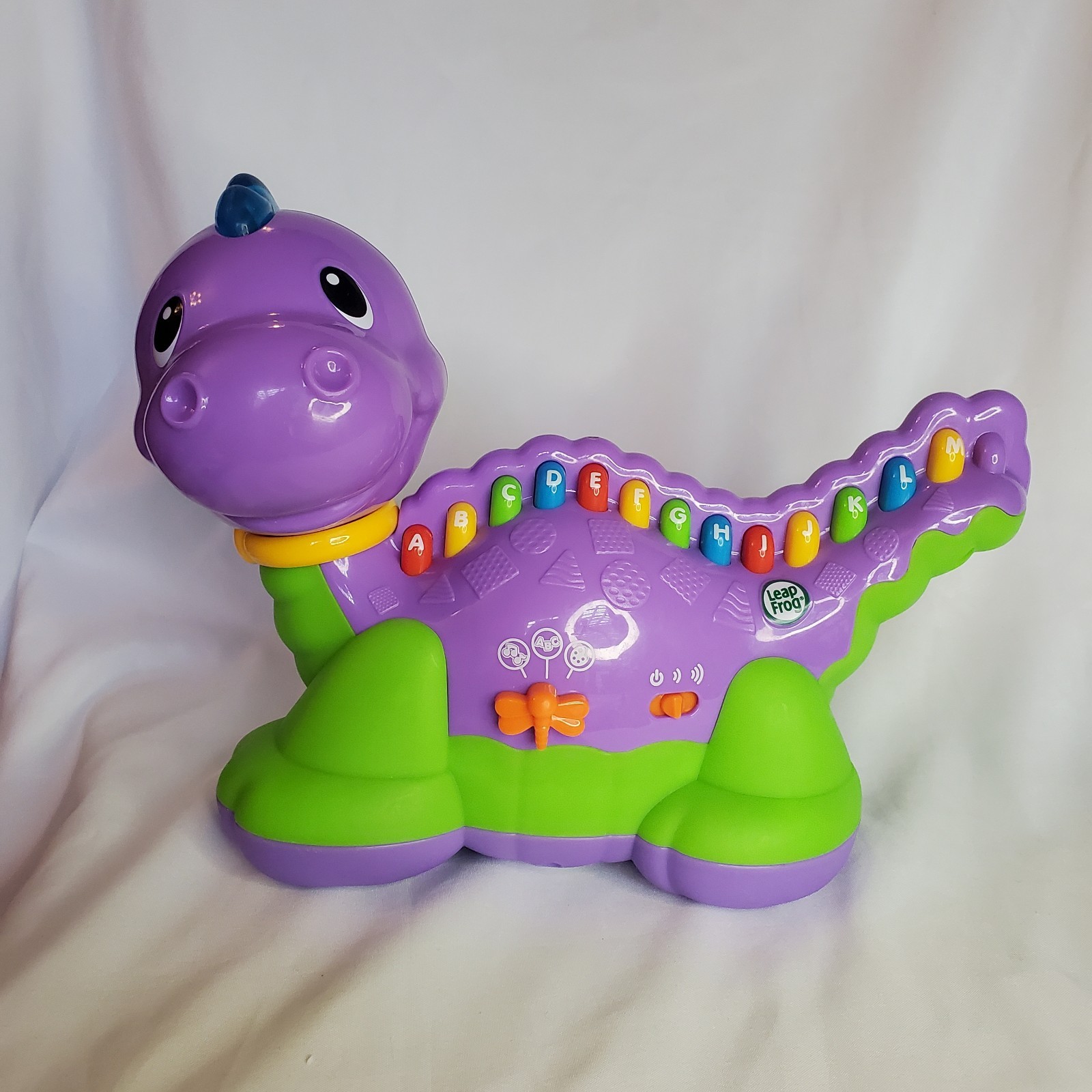 Leap Frog Learning Dinosaur LETTERSAURUS Leapfrog Purple ABCs Music Color Tested