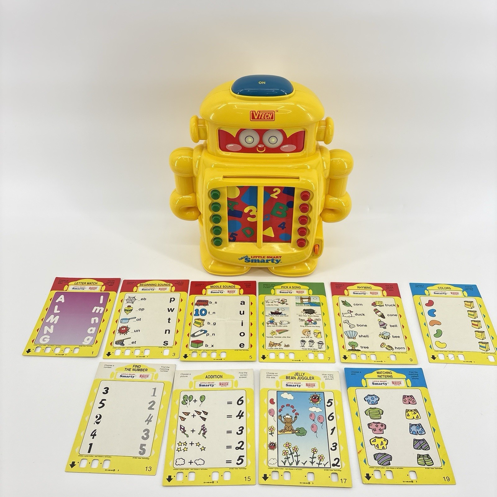 VTech Talking Little Smart Smarty VTG Robot & 10 2-Sided Activity Cards Works
