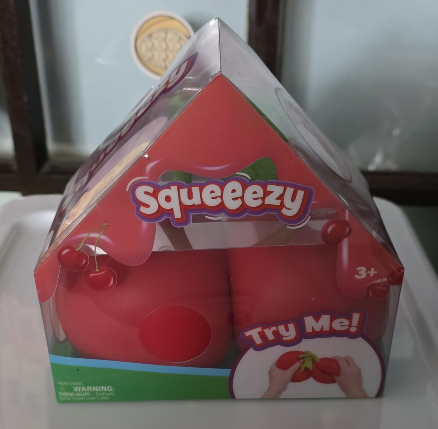 Squeezy Cherry Red/Green Tactile Squeeze Toy Ages 3-4 MPN 571075