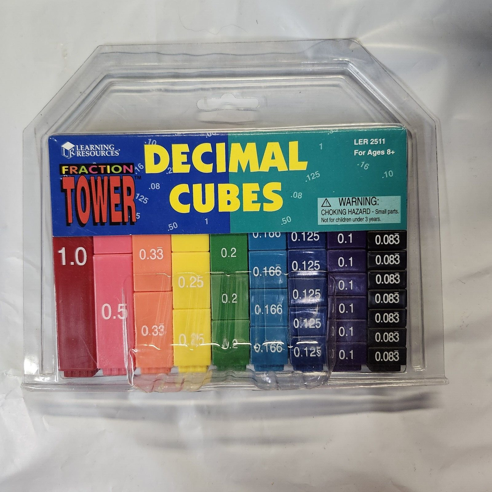 Learning Resources Set/51 Decimal Tower Cubes (LER 2511) + Activity Guide VG