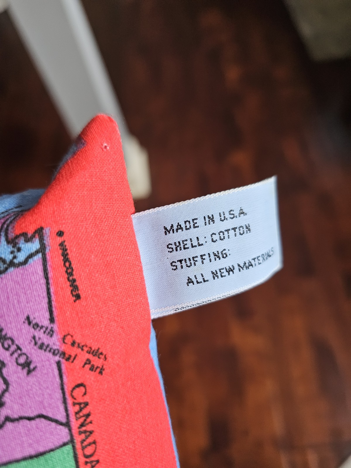 VINTAGE 1990 Hugg-A-Planet HUGG AMERICA Political Map Plush Educational Pillow