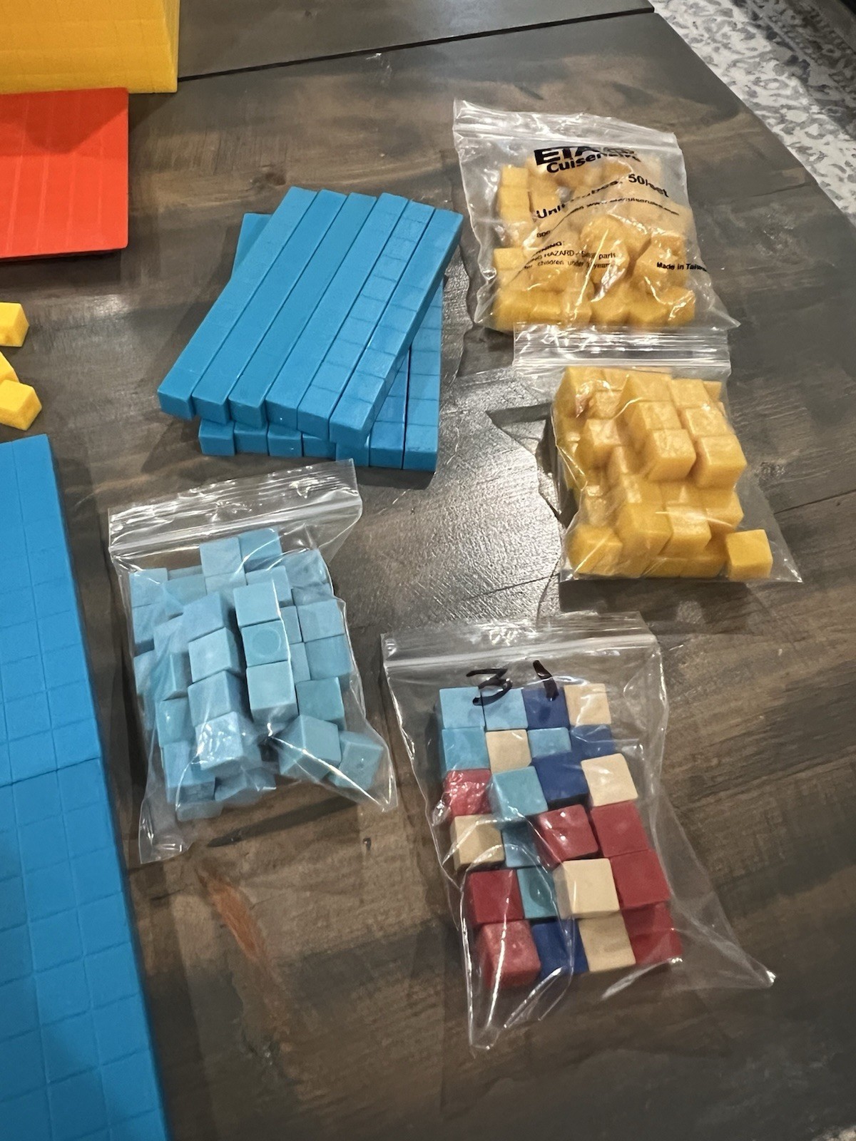 ETA Cuisenaire Math Manipulatives Color Unit Cubes Flats Rods Unit Approx 277 Pc