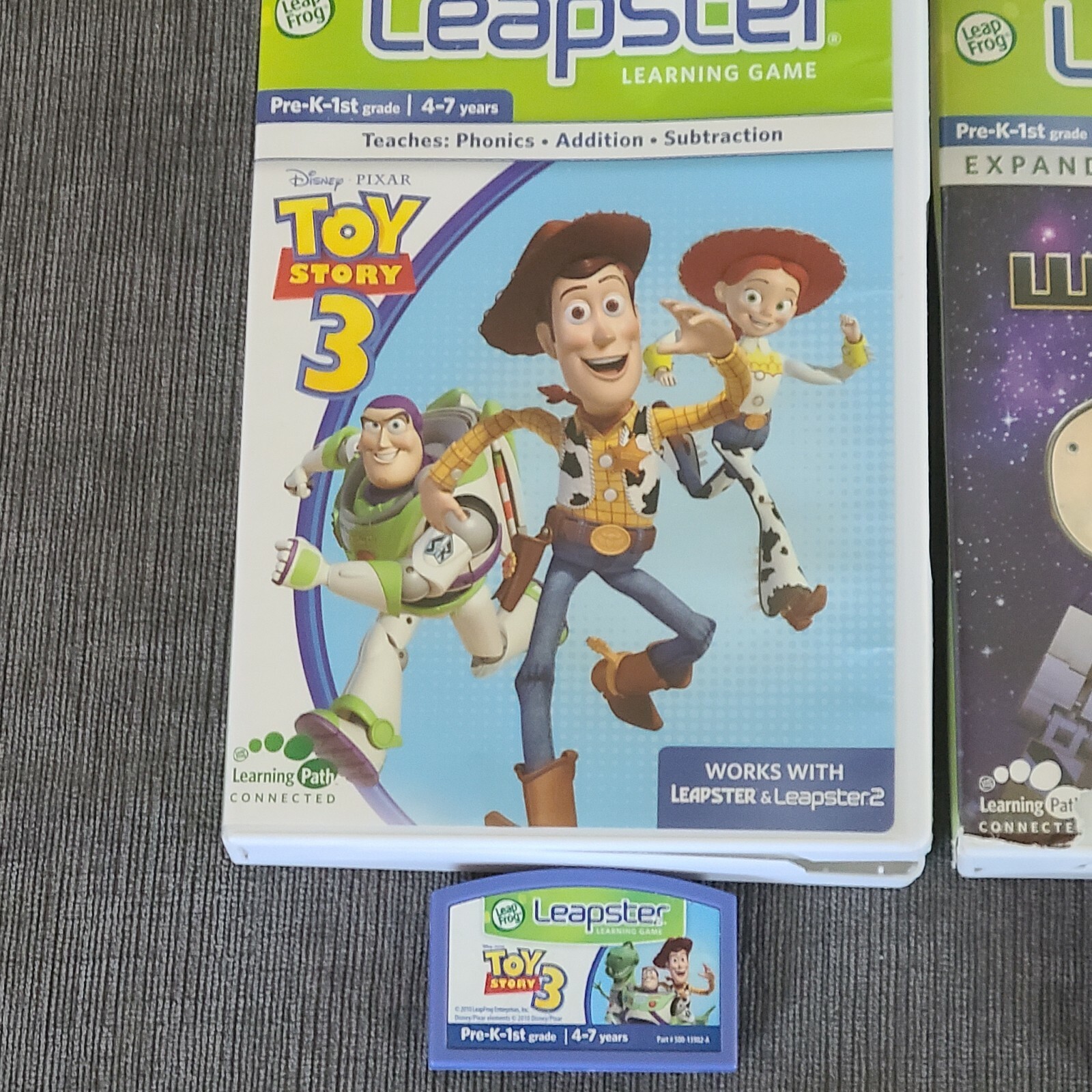 Leapster Games Lot Of 4 Games, Wall•e, Toy Story 3, Finding Nemo, And Cars