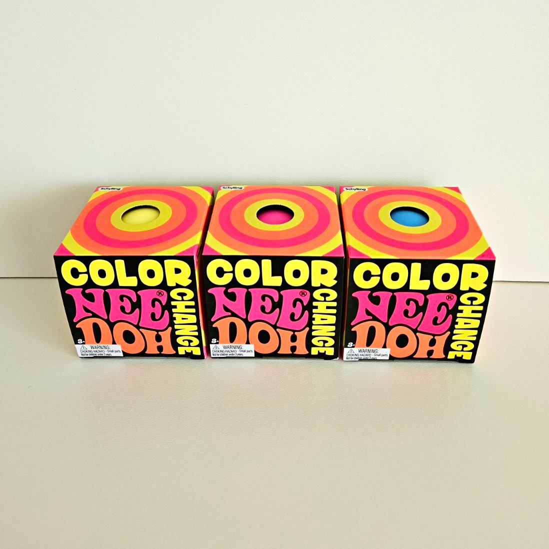 Schylling NeeDoh Color Change Set Of 3 Yellow Pink Blue