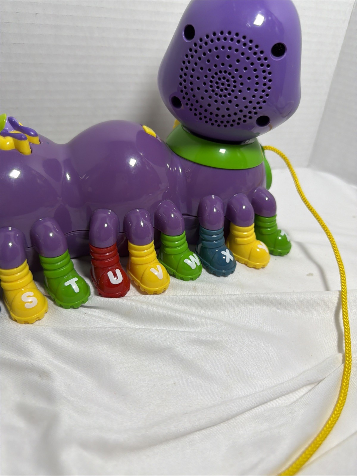 Leapfrog Alphabet Pal Purple Caterpillar Pull Toy Interactive Musical WORKS
