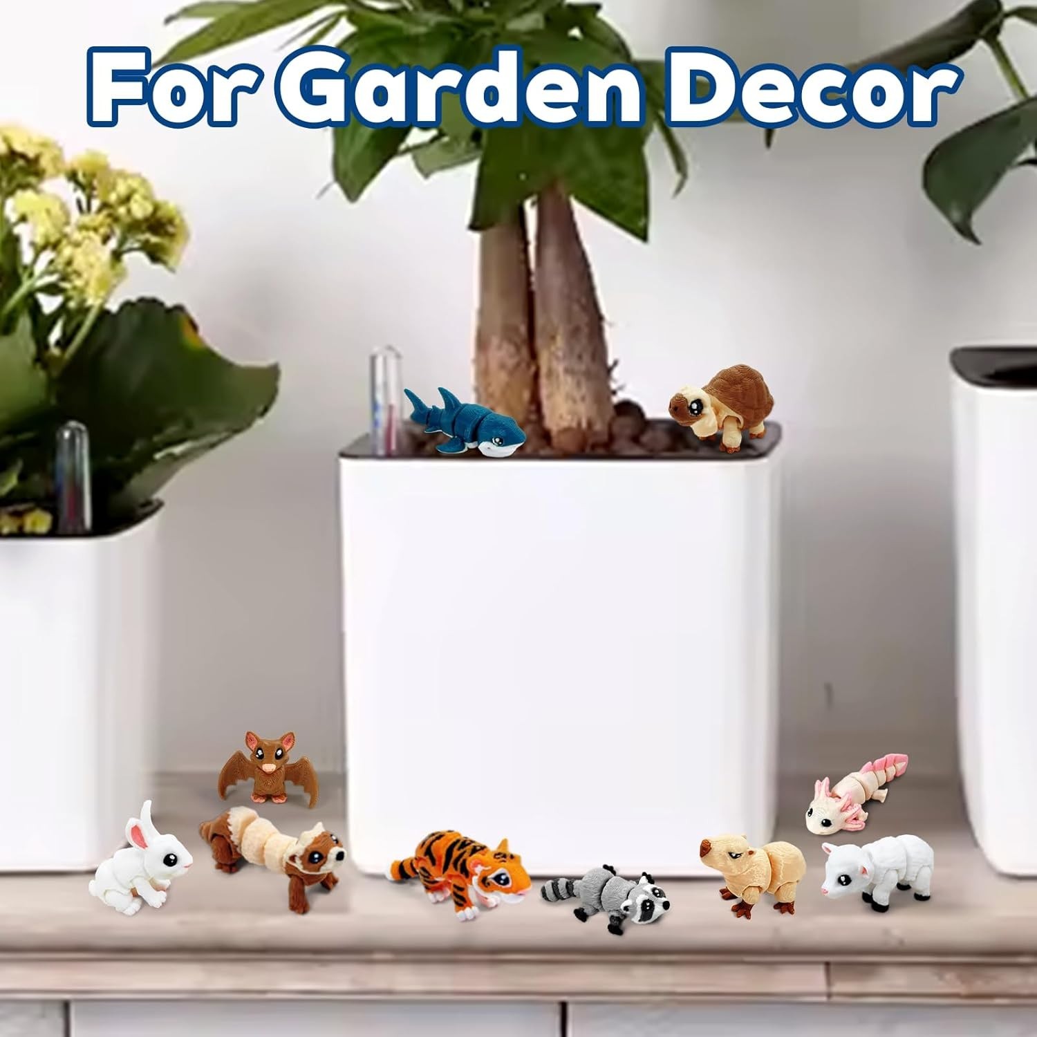 Animal Figurines Set Miniature 3D Printed Collectibles Movable Joints Decor