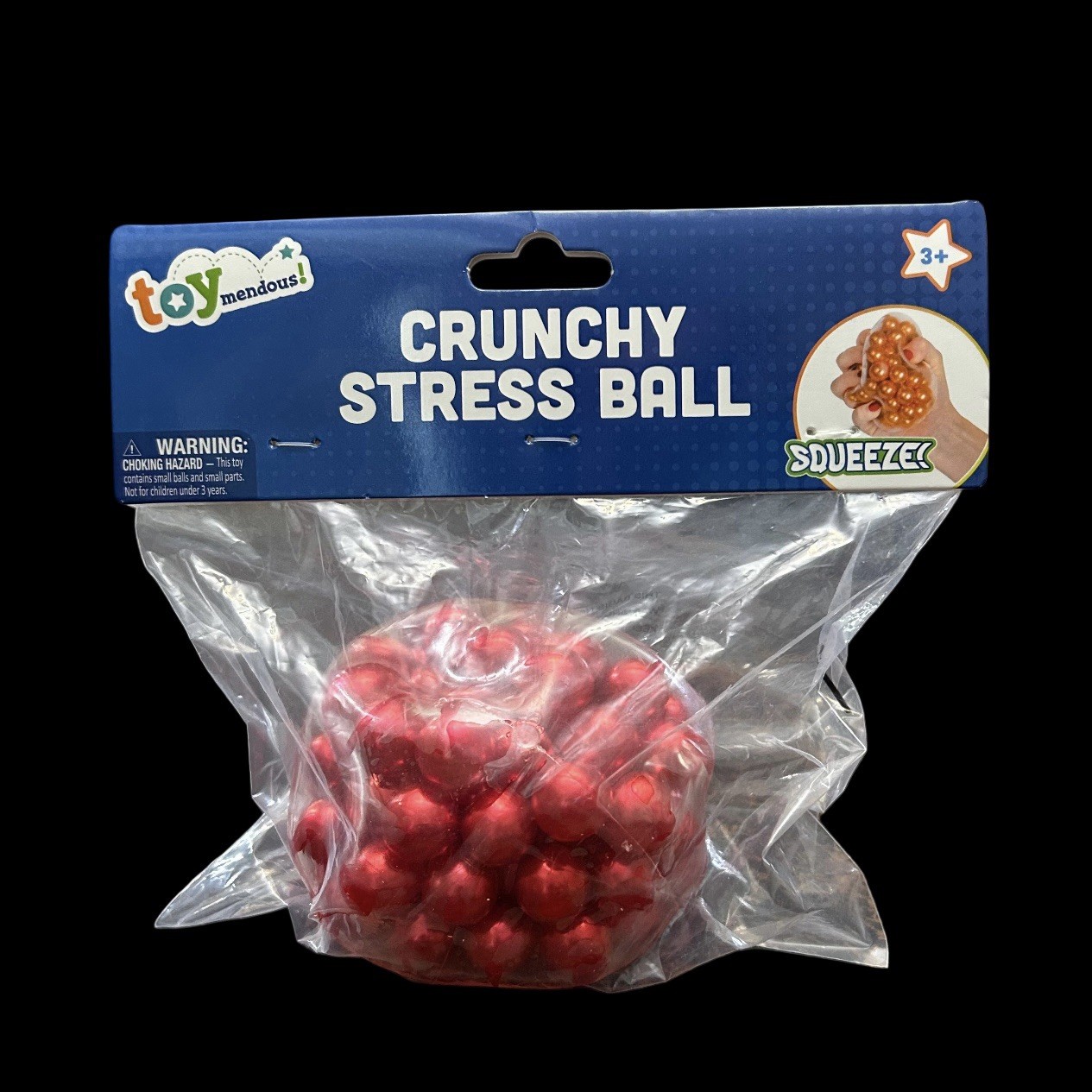 Stress Relief Ball Squeeze Squish Sensory Fidget Toy Tactile Play Red Pearls New