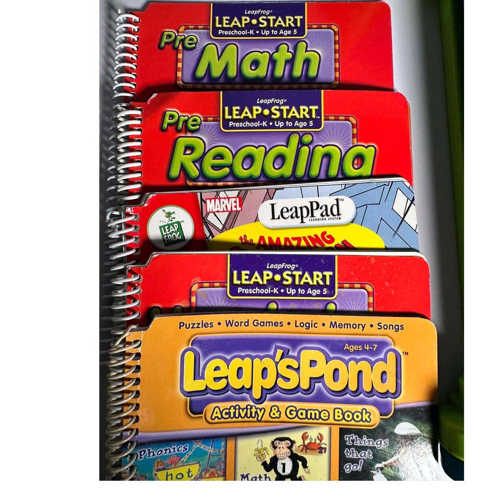 LeapFrog LeapPad Learning System Backpack 7 Books Cartridge Math Reading Science