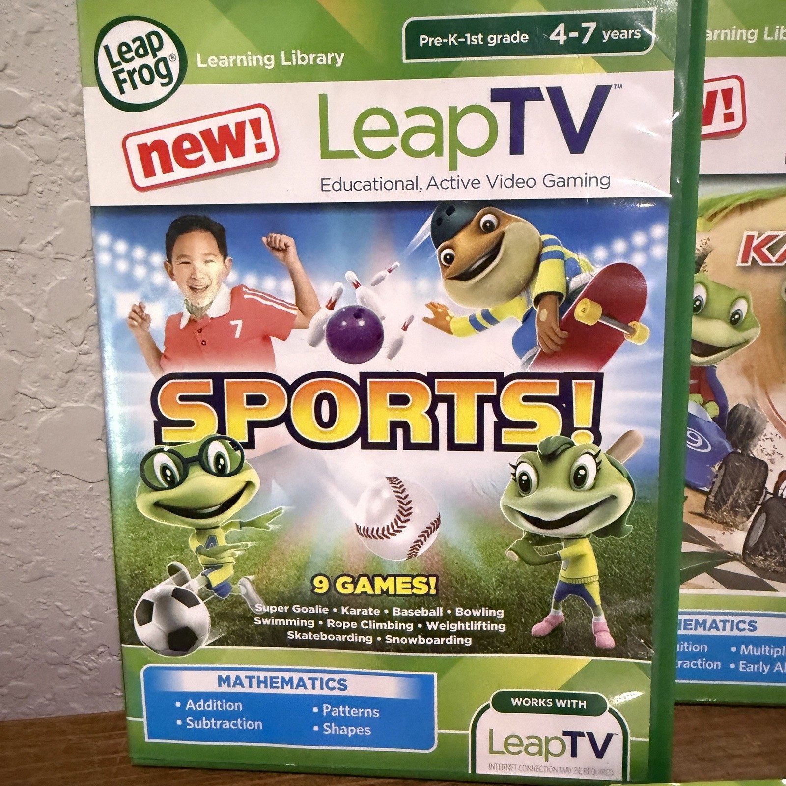 Leap Frog Leap TV Game Controller & Lot Of 4 Sports Frozen Dance Kart Racing