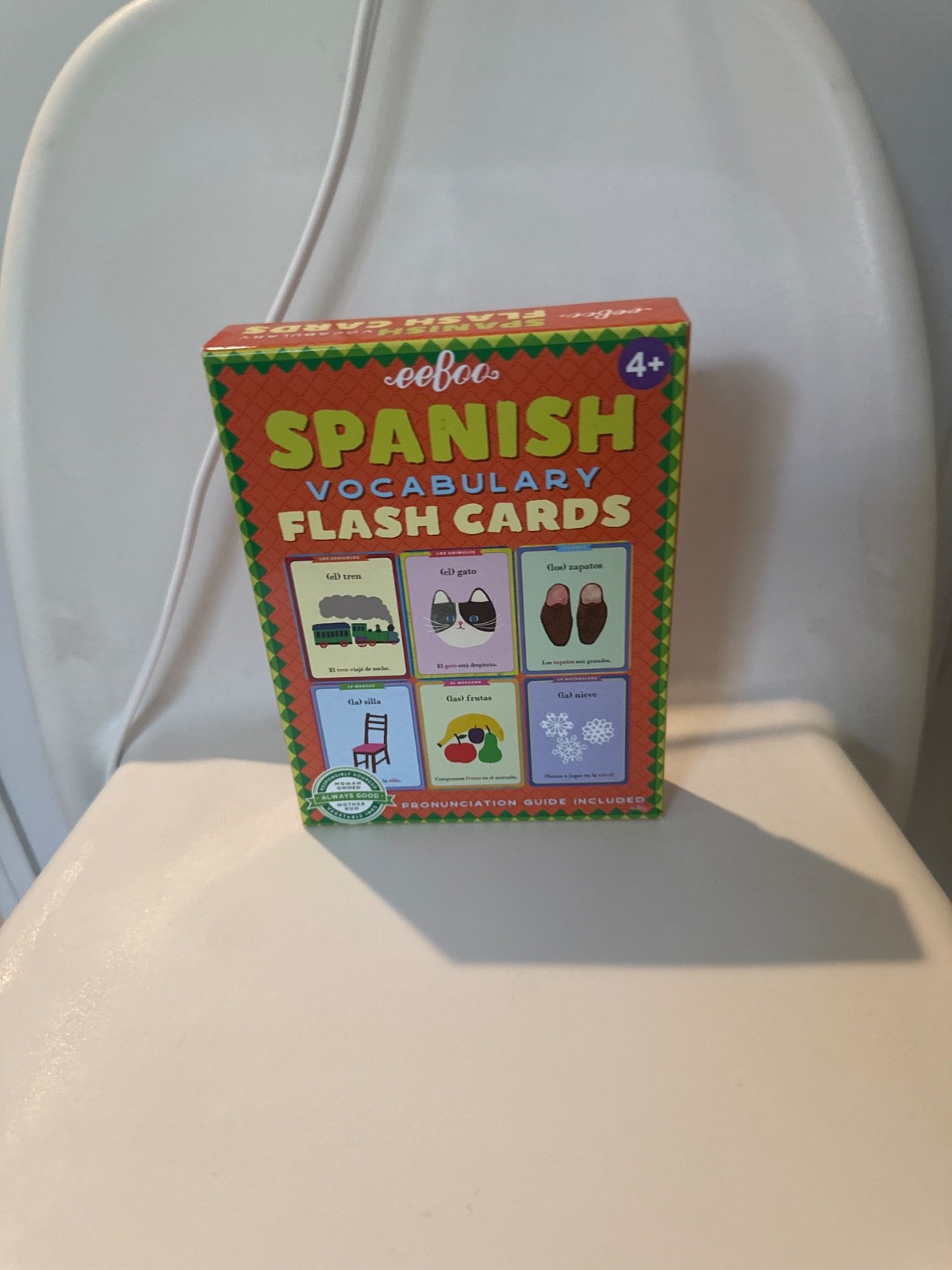 eeBoo’s Spanish Vocabulary Flash Cards for Kids Ages 5+ Espanol
