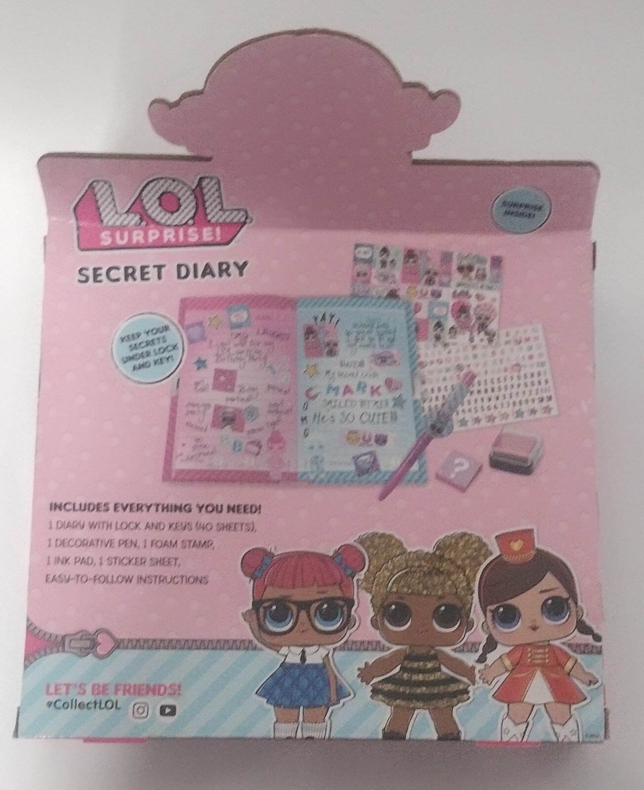 LOL SURPRISE SECRET DIARY SET STICKERS STAMPS PEN LOCK AND KEY NEW