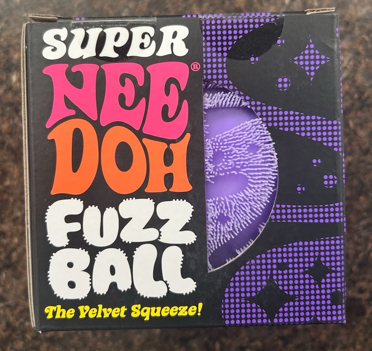 Super NeeDoh FuzzBall The Velvet Squeeze Toy Purple **BRAND NEW**