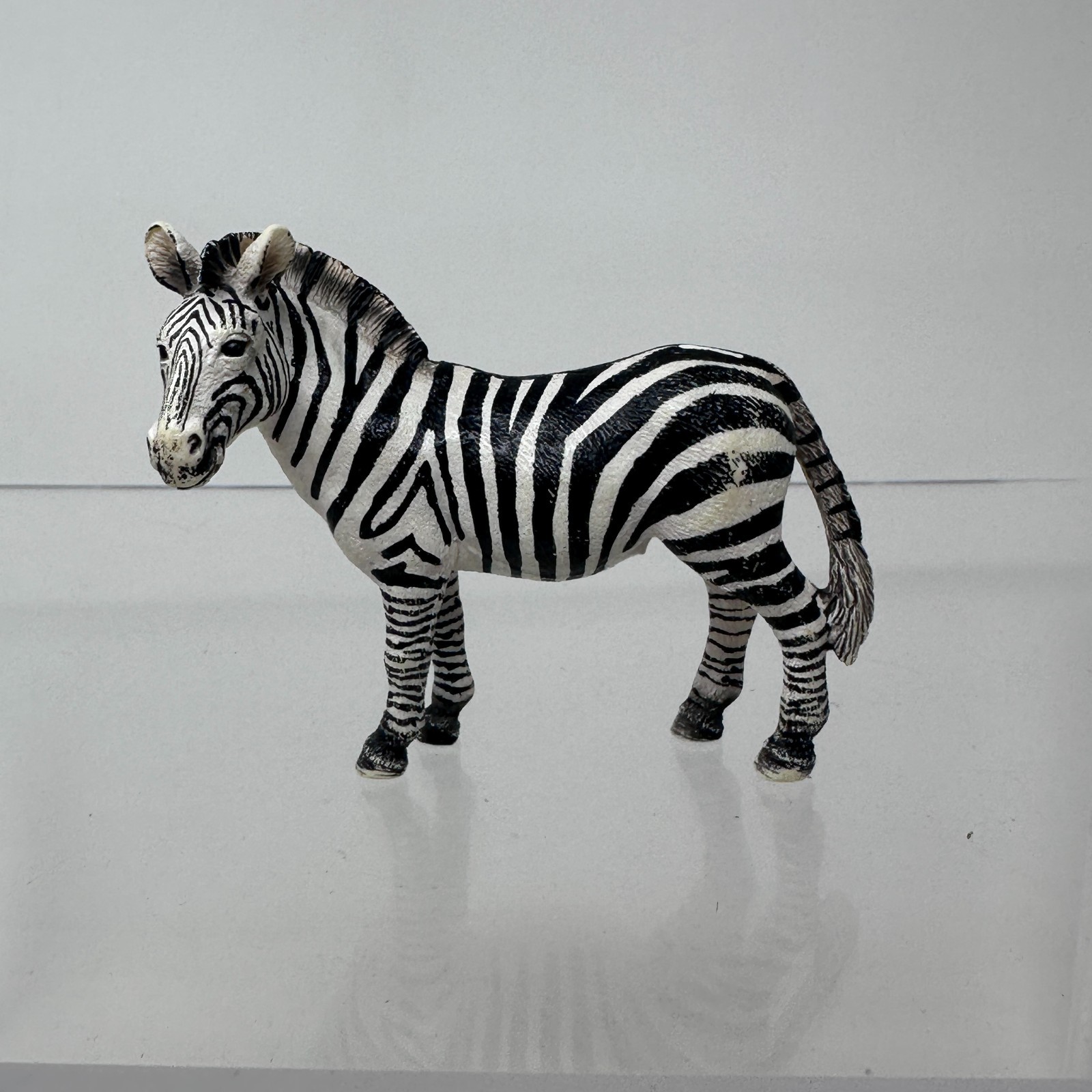 Schleich Zebra Figure Black White Horse Wildlife Zoo Animal Figurine 4″ 2008