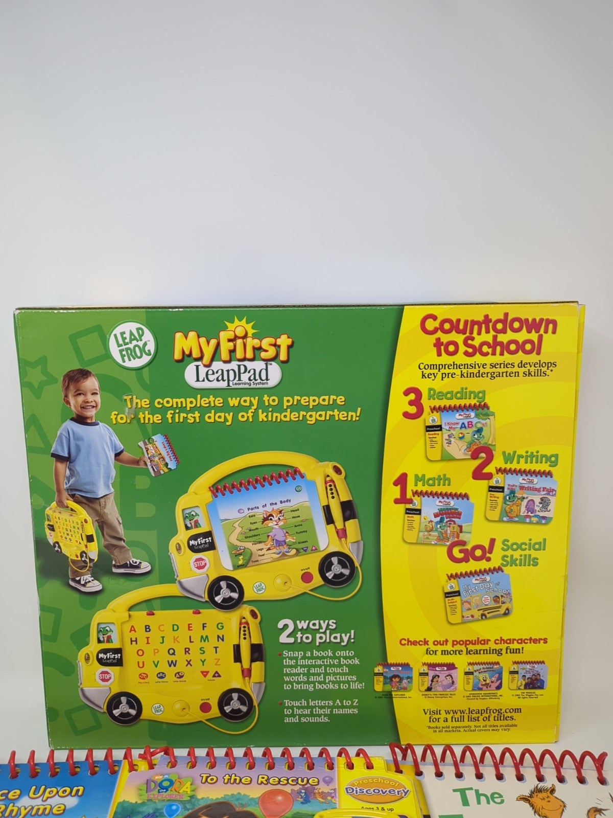 Leapfrog My First Leappad School Bus Learning System W/ 8 Books + 7 Cartridges