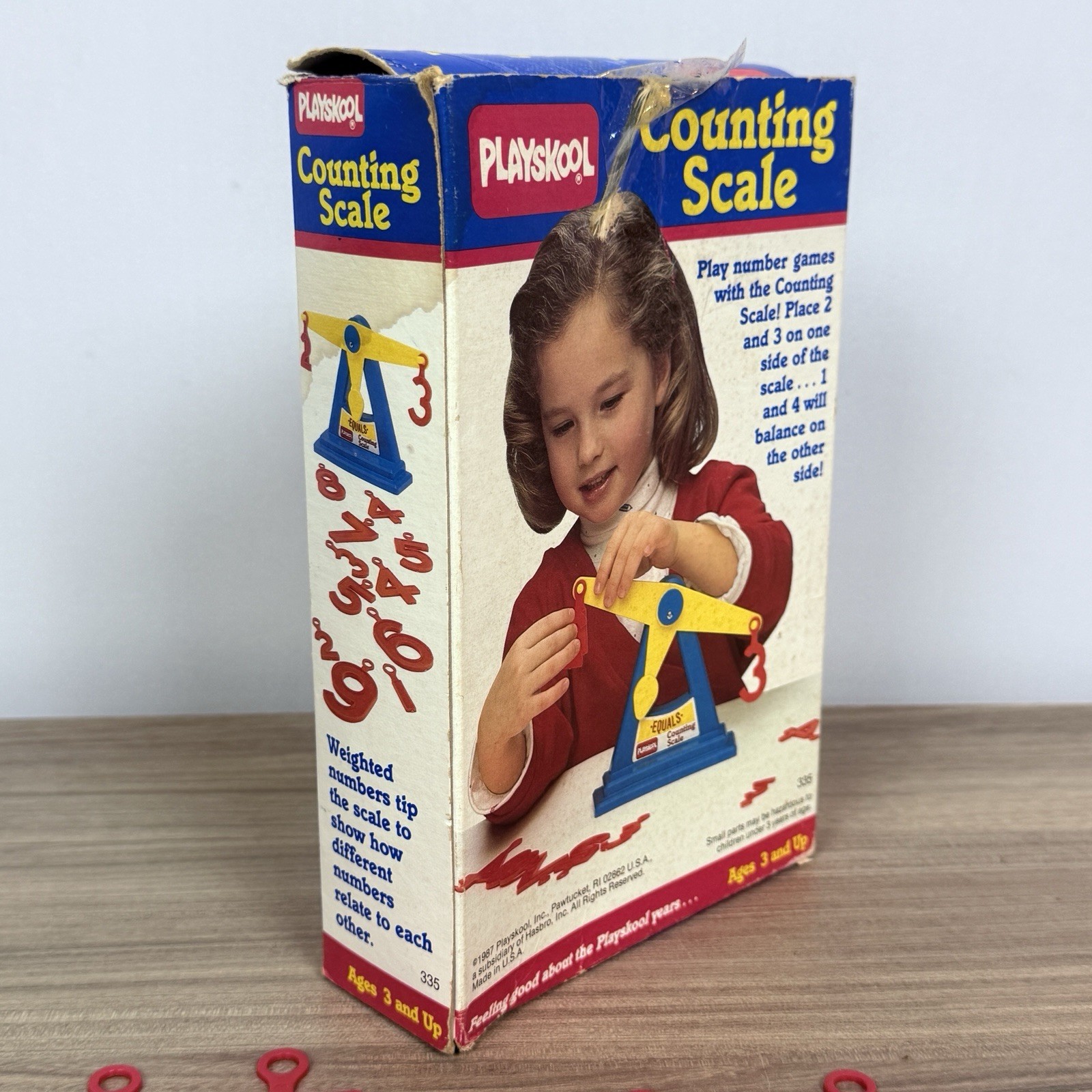 VTG 1987 Playskool Counting Scale Adding & Subtracting Box & 13 Numbers VIDEO!
