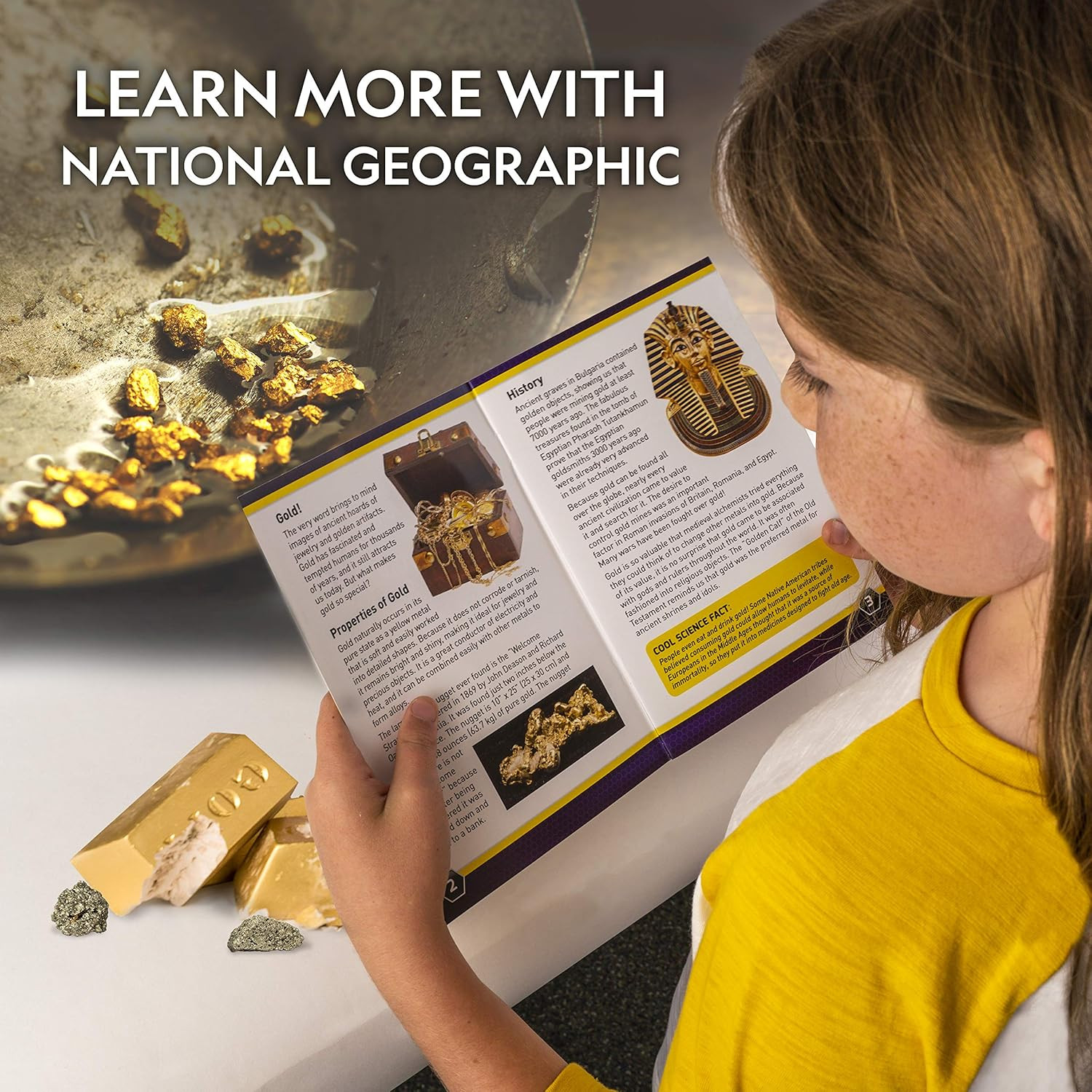 National Geographic Fool’S Gold Dig Kit – 12 Gold Bar Dig Bricks with 2-3 Pyrite