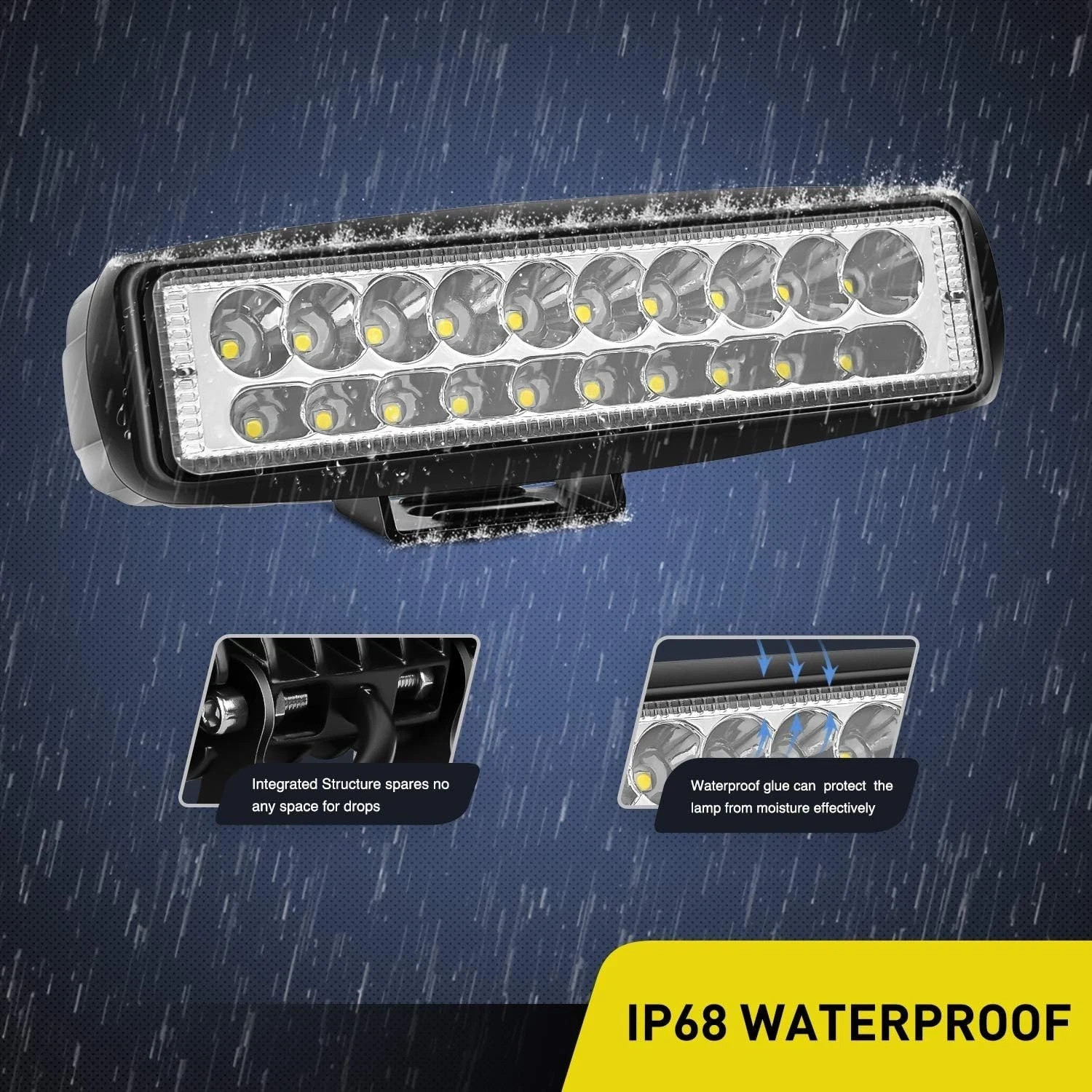 2PCS Led Pods 6 Inch 60W Spot Light Bar 3000LM Driving Fog Off Road Ligh