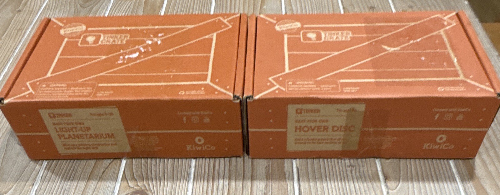 KiwiCo Tinker Crate Lot of 2 Hover Disc & Light-Up Planetarium STEM Science Kits