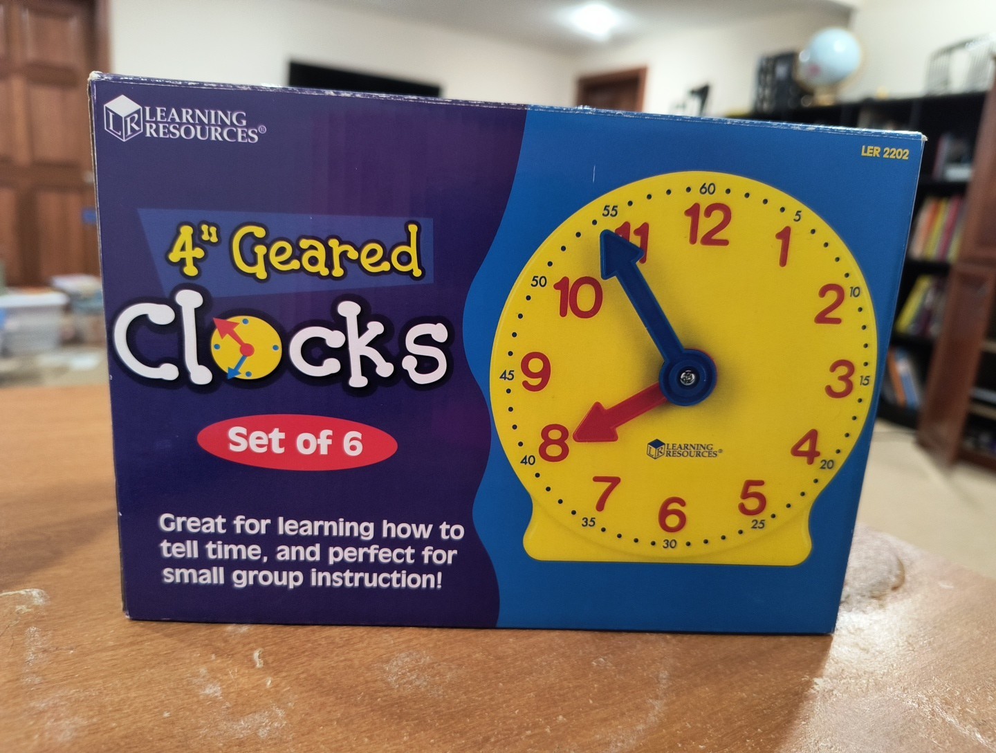 Learning Resources Set Of 6 4” Interactive Hands-on Learning Clocks, Yellow