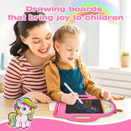 8.5 Inch Magic LCD Writing Tablet for Kids 2-7 – Unicorn Rainbow Learning Pink