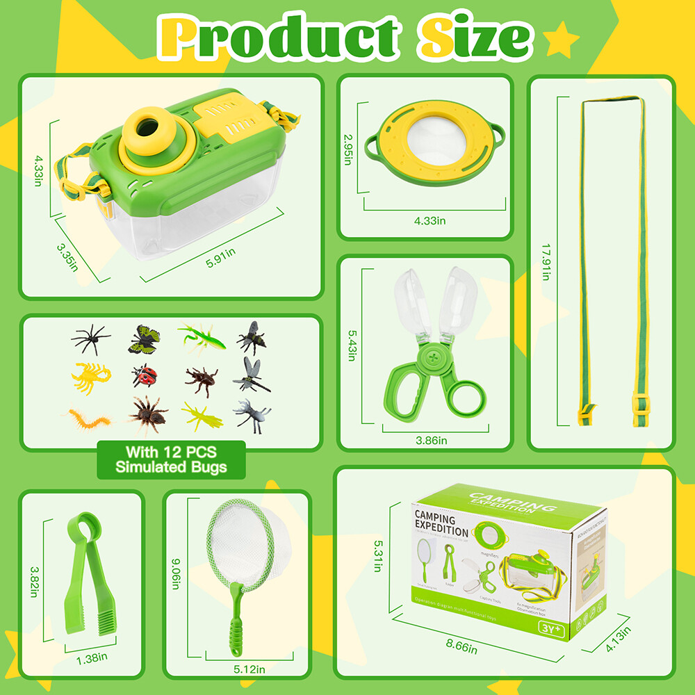 Bug Catcher Kit for Kids – Bug Catching Kit with Butterfly Net Critter Keeper