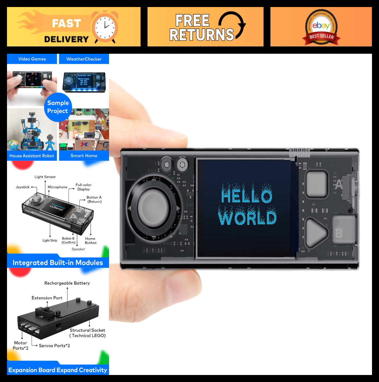 STEM Coding Kit for Kids 8-12 – Programmable Robot, Scratch & Python, IoT, WiFi