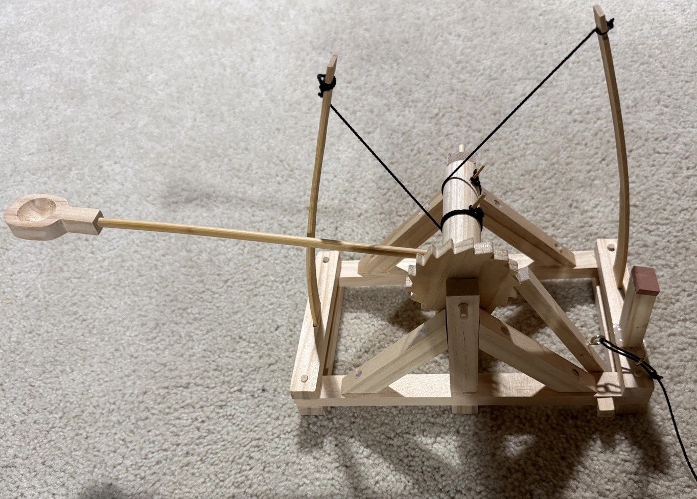 Leonardo da Vinci Style Catapult Toy Working Model Completely Assembled STEM Art