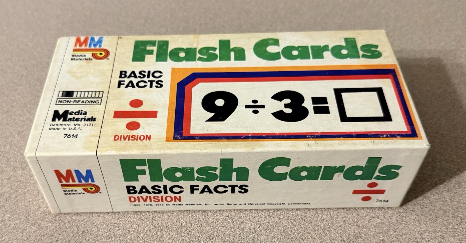 Vintage 1985 Media Materials Flash Cards Basic Math Edition #7611