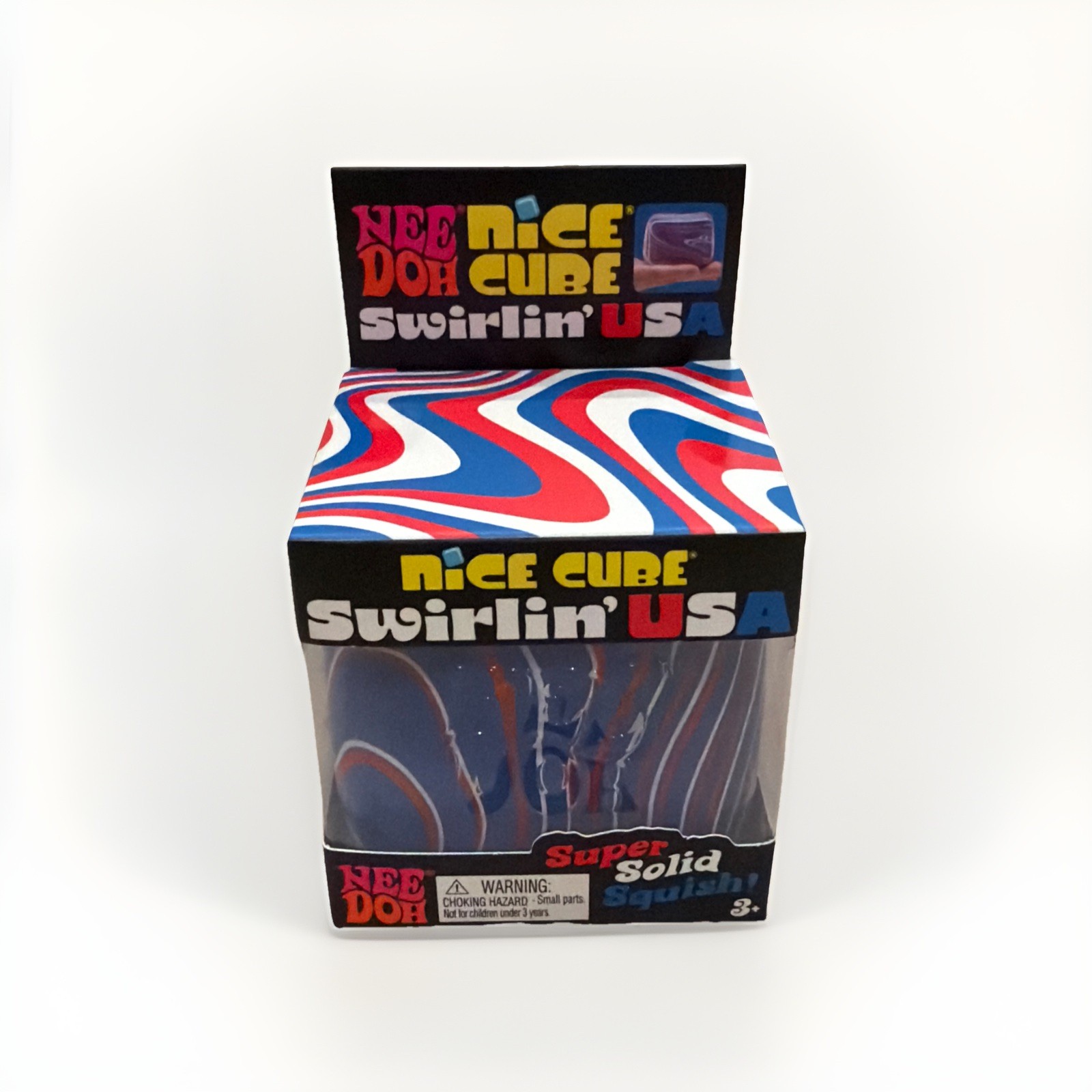 NeeDoh Swirlin’ USA Nice Cube Squish Sensory Toy
