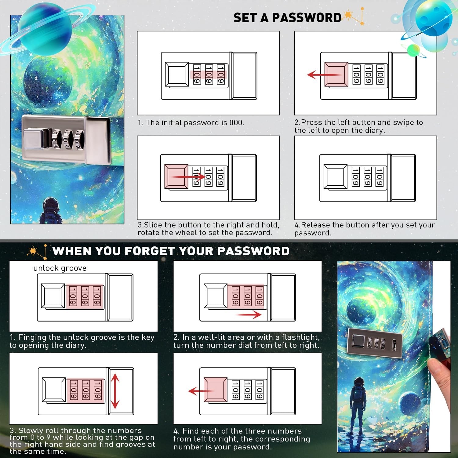 Diary with Lock for Boys Ages 8-12, A5 Journal with Lock 192 Pages-Adventure …