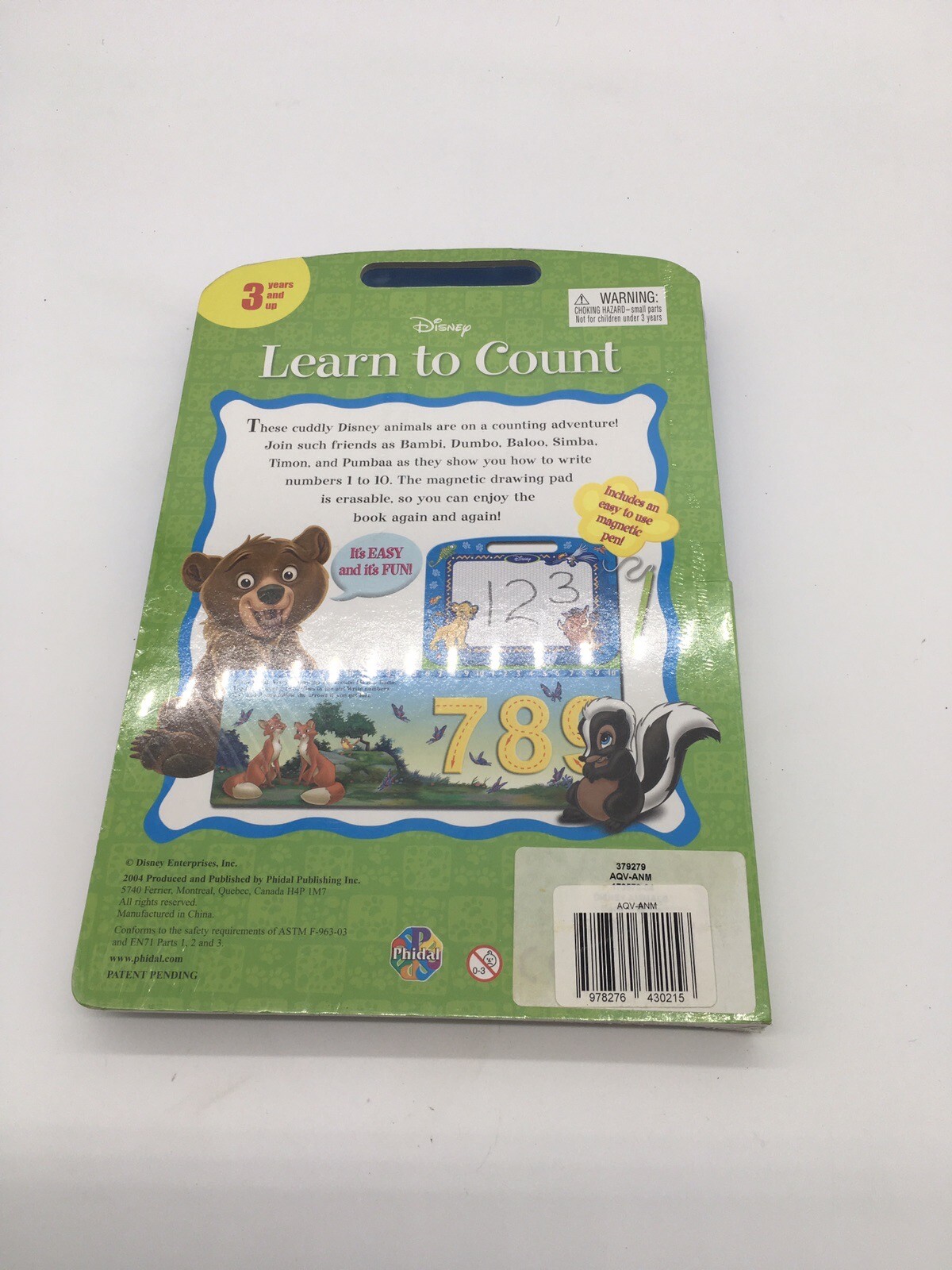 Disney Learn To Count Book And Magnetic Board With Pen New Sealed