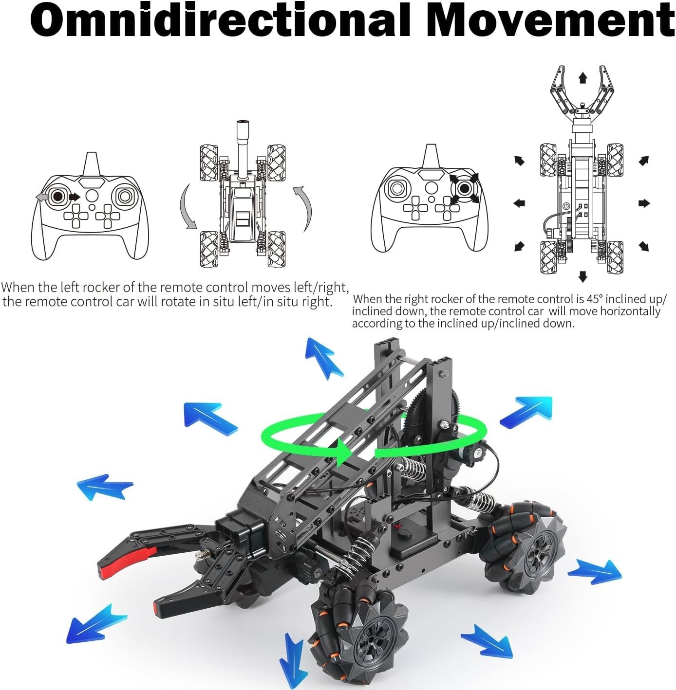 Smart Robot Arm Kit,2-in-1 Science Kits with 4-DOF Robotic Car,Elect…