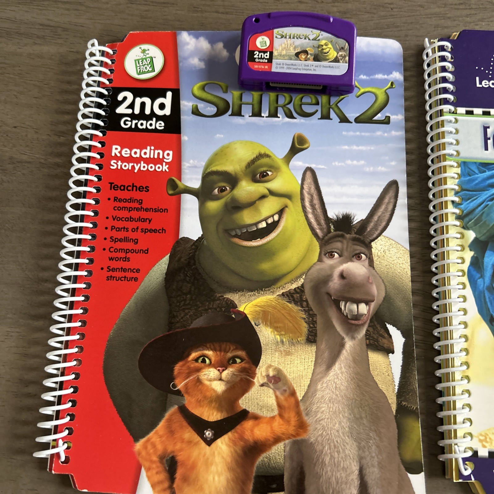Leapfrog Leappad QuantumPad Shrek Animals Dinosaur Book & Cartridge Game Lot