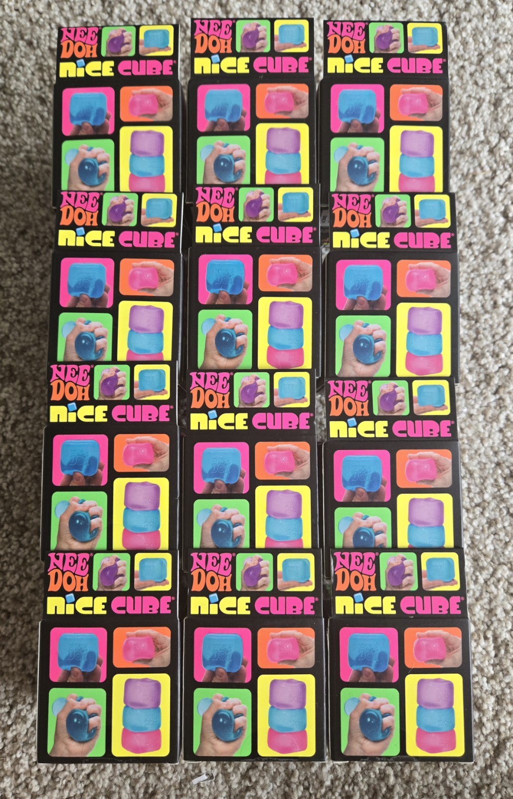 NEW Real rare Viral NeeDoh Nice Cube Full Box 12 Authentic Factory Sealed Cube