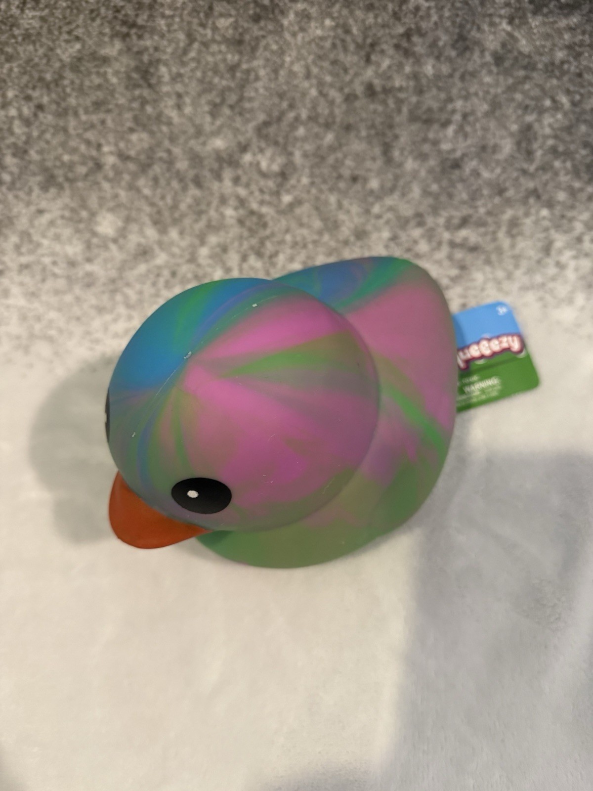 NEW Toymendous Squeeezy VIRAL Rainbow Jumbo Squeeezy Tye Dye Duck Squish Toy