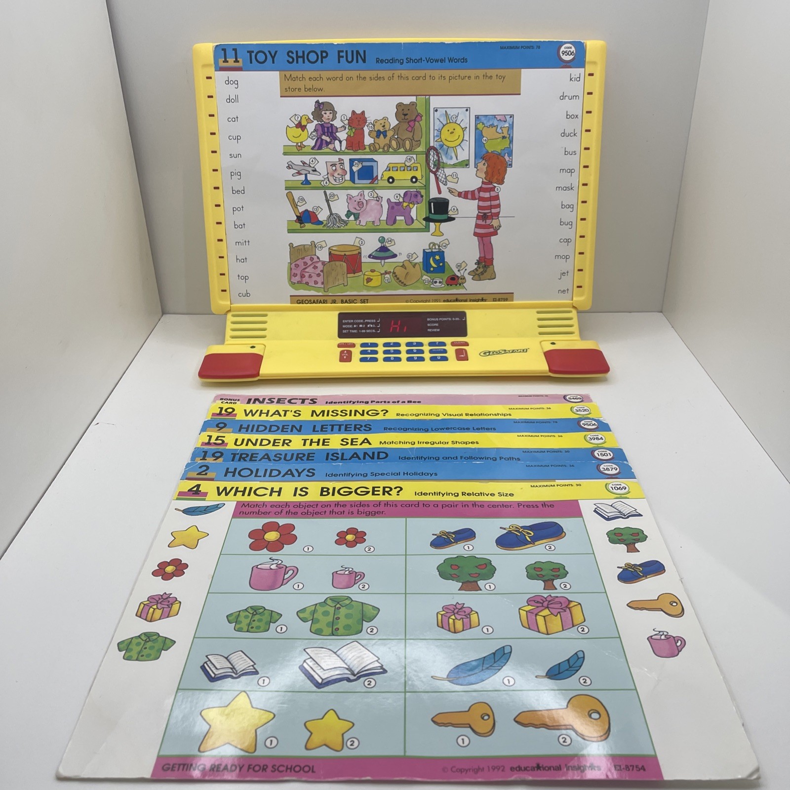 Vintage GeoSafari Jr EI-8855 Electronic Learning Game Unit w/ 8 Cards Tested