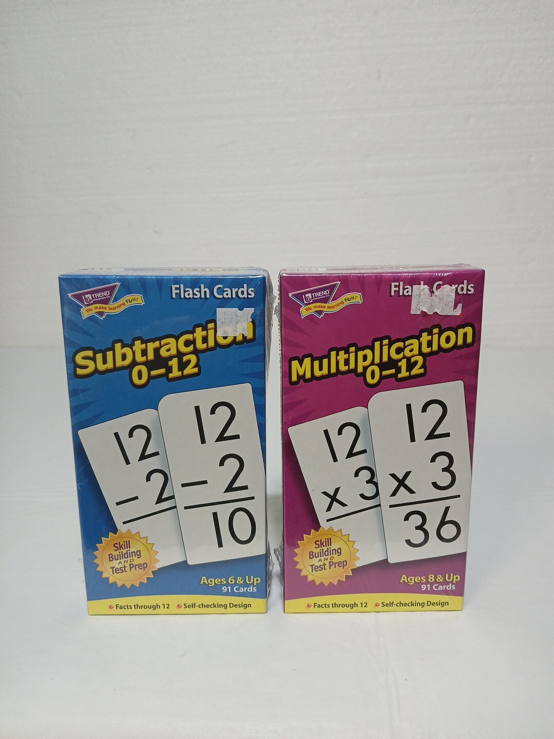 New Vintage 1997 Trend Flash Cards Subtraction & Multiplication 91 Cards